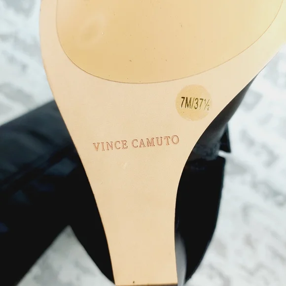 New Vince Camuto Tibani Black Leather Foldover Shaft Knee High Boot. M53